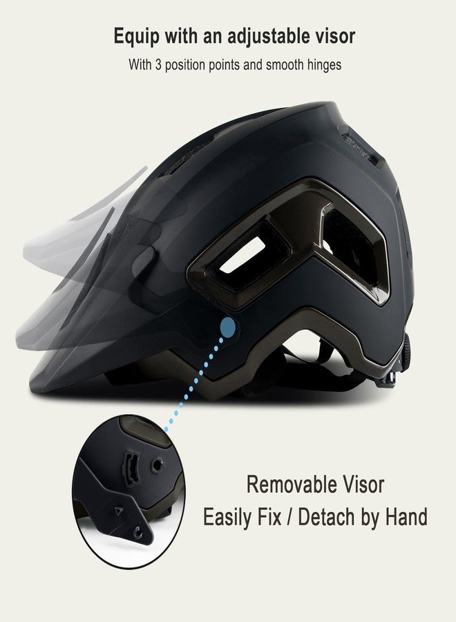 OUWOR Bike Helmet for Adult & Youth, Lightweight MTB Helmet with Adjustable Visor for Mountain/Road Cycling, 2 Sizes for Men Women Boys Girls (Black) - Image 4