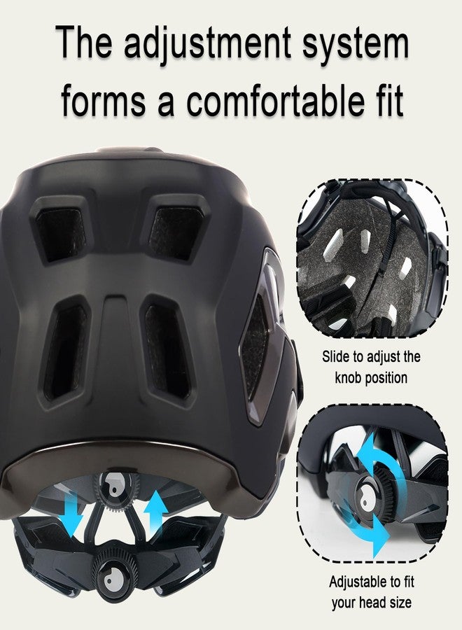 OUWOR Bike Helmet for Adult & Youth, Lightweight MTB Helmet with Adjustable Visor for Mountain/Road Cycling, 2 Sizes for Men Women Boys Girls (Black) - Image 3