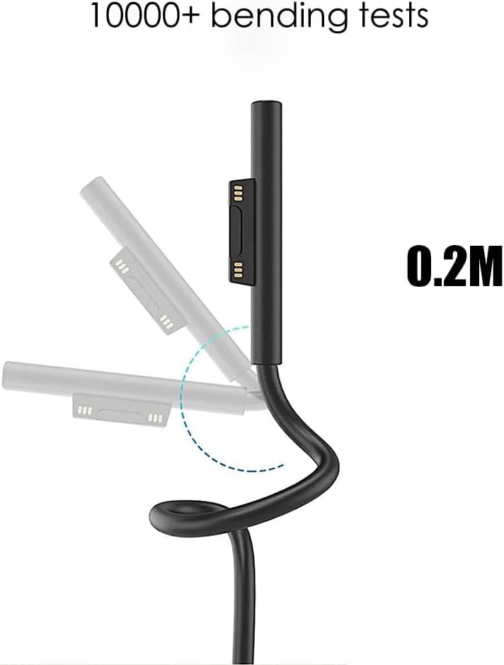 VNJ ACCESSORIES Surface Connect to USB-C Charging Cable PD 15V/3A Compatible for Microsoft Surface Pro 3/4/5/6/7, Surface Laptop 3/2/1,Surface Go, Surface Book1/2/3 0.2M PVC - Image 3