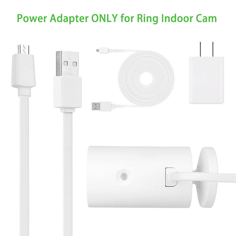 ALERTCAM Power Adapter for Ring/Indoor Cam (2nd Gen) and Ring/Indoor Cam(1st Gen), with 25Ft/7.5m Flat Charging Cable Continuously Charge Your Camera (NOT Compatible with Stick Up Cam) - Image 3