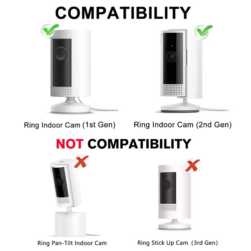 ALERTCAM Power Adapter for Ring/Indoor Cam (2nd Gen) and Ring/Indoor Cam(1st Gen), with 25Ft/7.5m Flat Charging Cable Continuously Charge Your Camera (NOT Compatible with Stick Up Cam) - Image 2