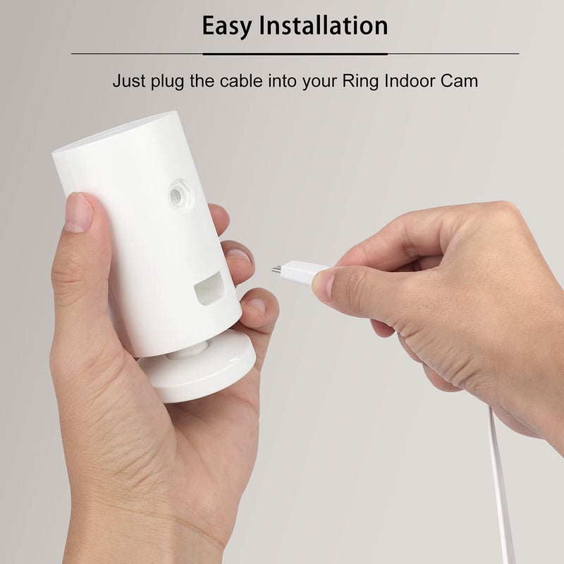 ALERTCAM Power Adapter for Ring/Indoor Cam (2nd Gen) and Ring/Indoor Cam(1st Gen), with 25Ft/7.5m Flat Charging Cable Continuously Charge Your Camera (NOT Compatible with Stick Up Cam) - Image 4