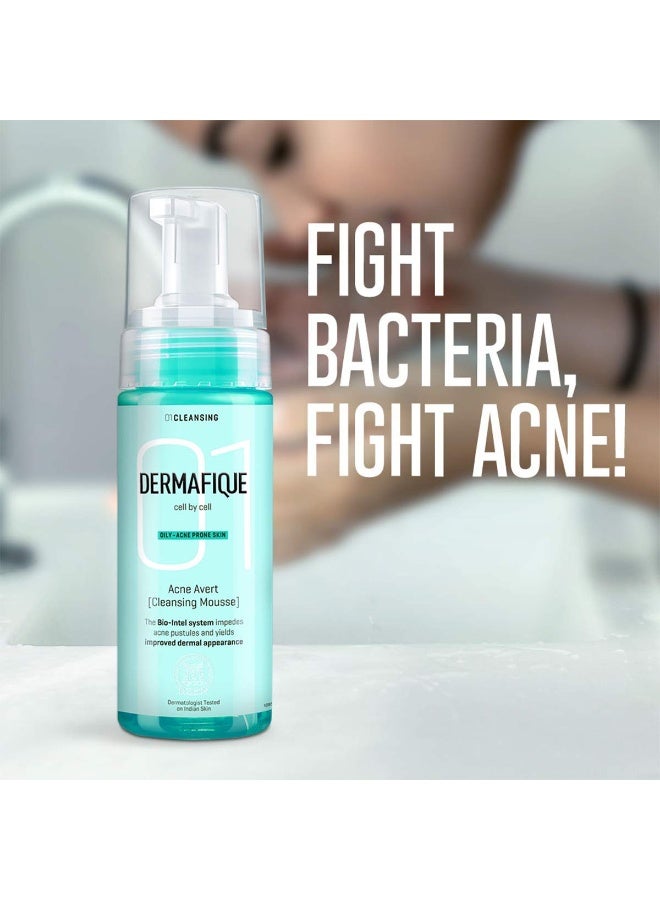 Dermafique Acne Avert Cleansing Mousse Facewash For Oily To Acne Prone Skin Dermatologist Tested P & Aqua Cloud Hydrating Crã¨Me For All Skin Types Dermatologist Tested Face And Body Cream - Image 2