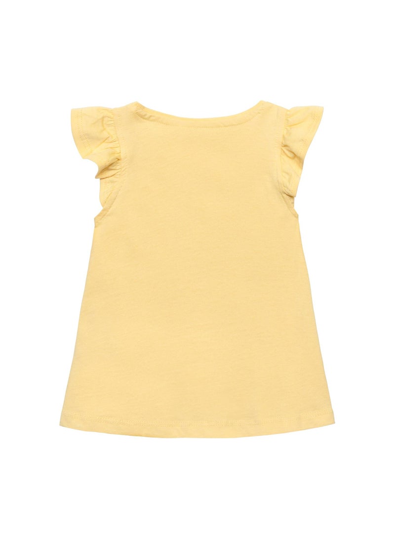 Teen Girls Cap Sleeve T-Shirt with Frill Shoulders