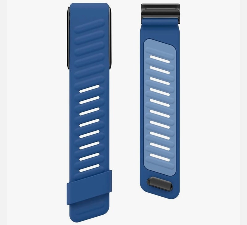 AURORA حزام بديل سيليكون أورا سبورت متوافق مع جهاز تتبع اللياقة البدنية والنشاط ووب بيك، متين ومريح وقابل للتنفس وحزام معصم قابل للتعديل سهل الاستخدام ومثالي لكل مناسبة باللون الأزرق - Image 3