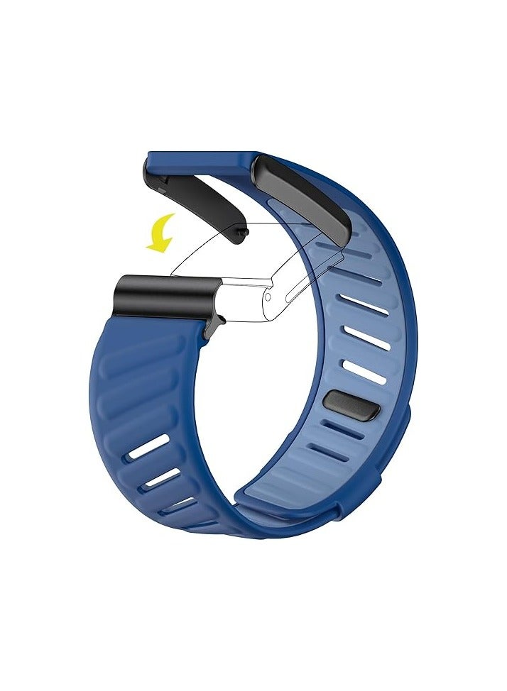 AURORA حزام بديل سيليكون أورا سبورت متوافق مع جهاز تتبع اللياقة البدنية والنشاط ووب بيك، متين ومريح وقابل للتنفس وحزام معصم قابل للتعديل سهل الاستخدام ومثالي لكل مناسبة باللون الأزرق - Image 4