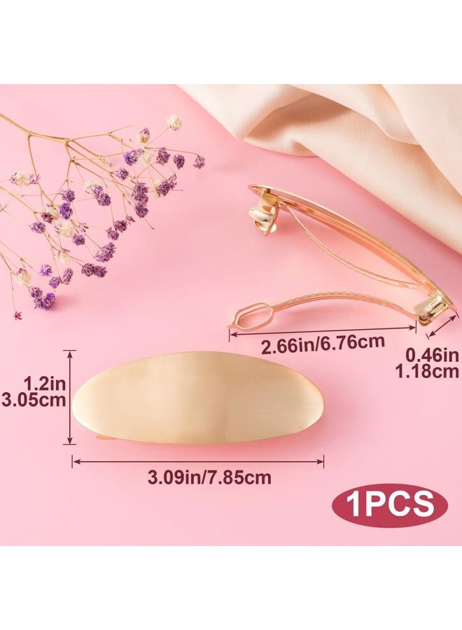 CustomyLife 3inch Oval Hair Barrette Vintage Metal Large Hair Clip Gold French Wedding Prom Formal Hair Accessories for Women Girls Long Thick Hair - Image 2