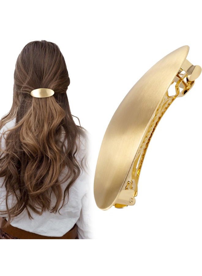 CustomyLife 3inch Oval Hair Barrette Vintage Metal Large Hair Clip Gold French Wedding Prom Formal Hair Accessories for Women Girls Long Thick Hair - Image 1