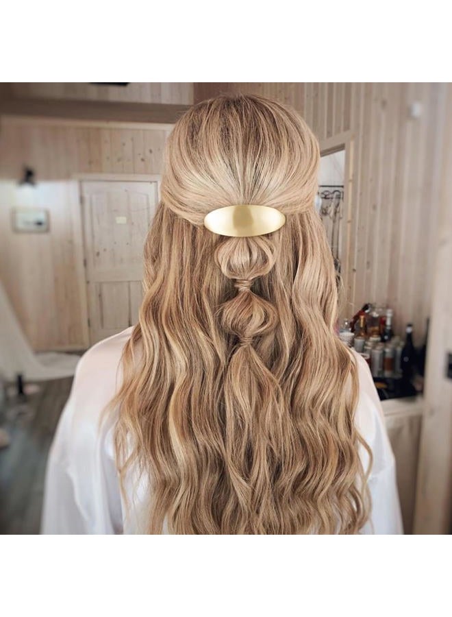 CustomyLife 3inch Oval Hair Barrette Vintage Metal Large Hair Clip Gold French Wedding Prom Formal Hair Accessories for Women Girls Long Thick Hair - Image 5