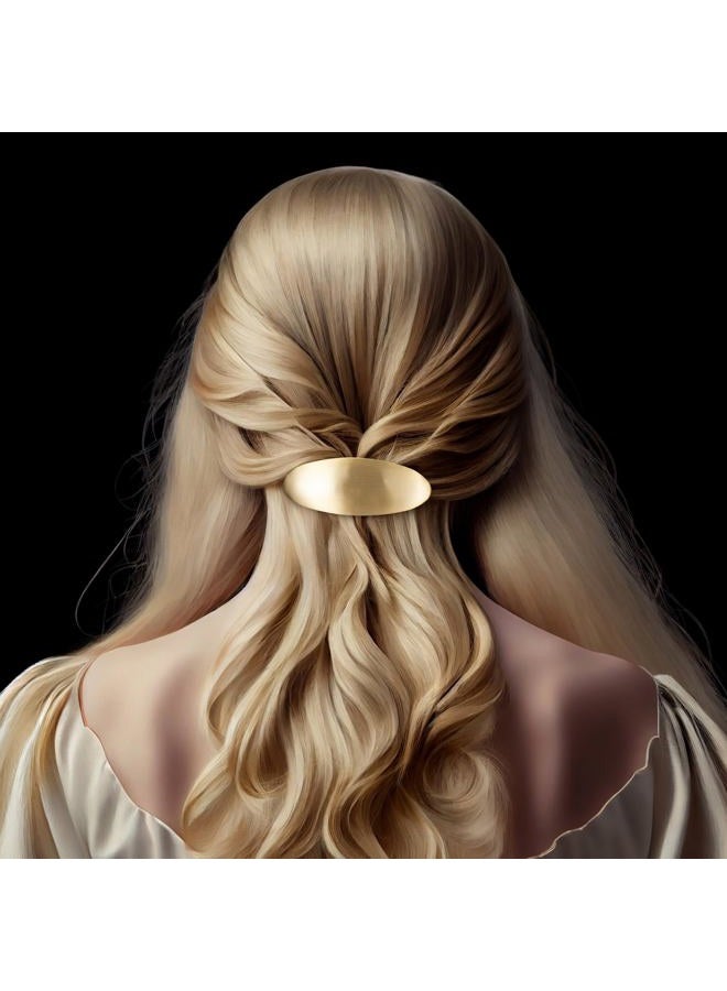 CustomyLife 3inch Oval Hair Barrette Vintage Metal Large Hair Clip Gold French Wedding Prom Formal Hair Accessories for Women Girls Long Thick Hair - Image 3