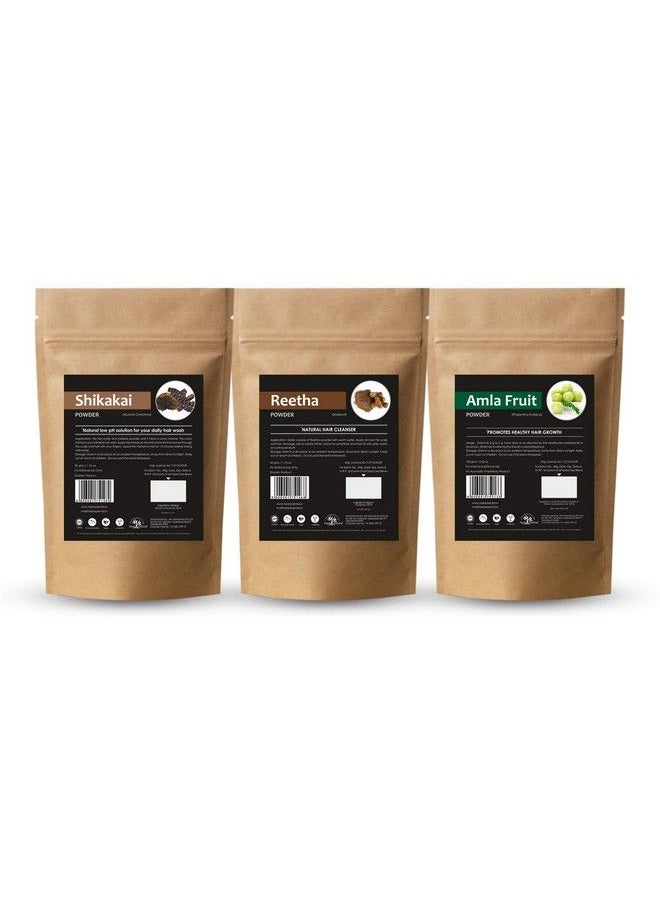 Herb Essential - Amla Reetha Shikakai Powder Combo Powder Pack For Hair ;Hair Pack Powder Combo ;Hair Care Products ;Natural Products For Hair ;Products For Hair (Pack Of 3) - Image 1
