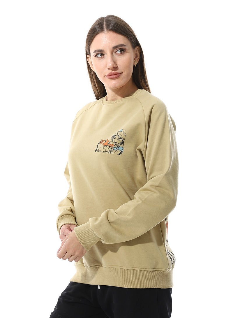 Andora Round Neck Printed Sweatshirt - Image 2