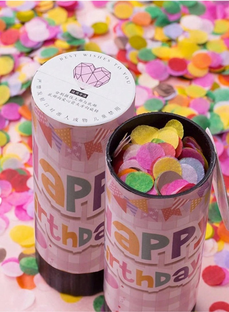 مفرقعات قصاصات ورقية ملونة 2 قطع بعبارة عيد ميلاد سعيد – زينه حفلات وأعياد الميلاد - Image 3