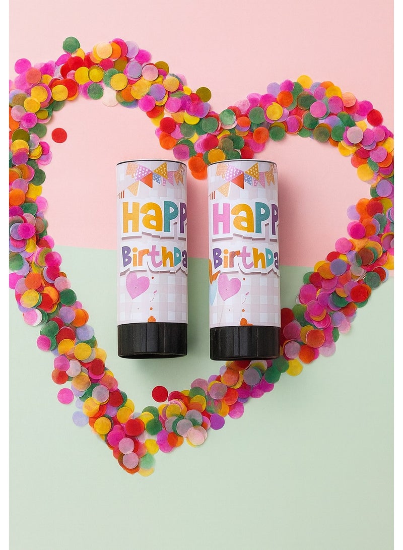 مفرقعات قصاصات ورقية ملونة 2 قطع بعبارة عيد ميلاد سعيد – زينه حفلات وأعياد الميلاد - Image 5