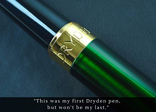 Dryden Designs Fine Nib Fountain Pen - Includes 24 Ink Cartridges - 12 Black and 12 Blue - Emerald Green - Smooth Elegant Writing with Fine Nib and Ink Converters - Image 4