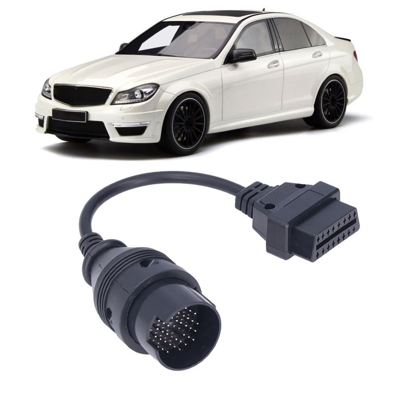 38Pin OBD2 Cable Wear Resistant ABS Diagnostic Adapter Cable - High Efficiency Replacement OBD Connection Cable for Mercedes Benz Vehicle Diagnostic - Image 1