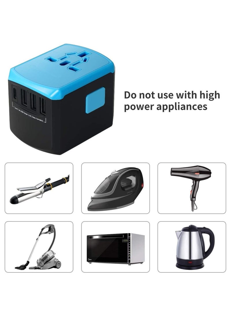 Generic - All In One Universal USB Travel Power Adapter With 3 USB Port And TypeC - Image 1