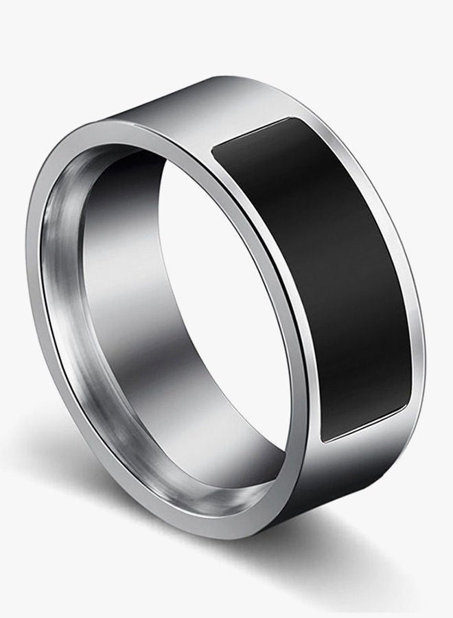 NIBEMINENT Multifunctional NFC Digital Ring (Size - 10) Silver/Black  - Image 3