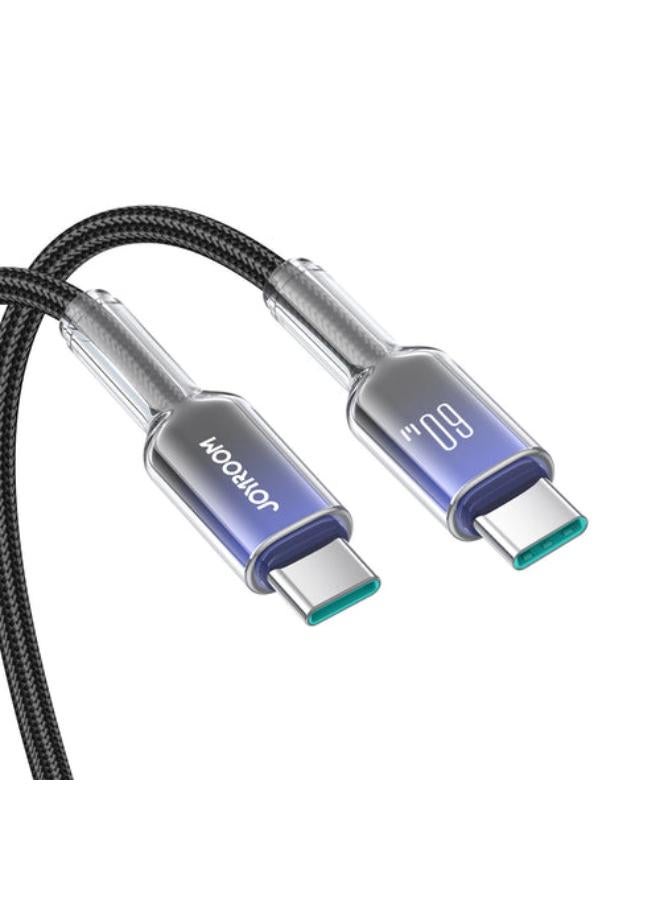 Crystal‑Clear 60W Series Type‑C to Type‑C Fast Charging Cable  1.2M - black - https://f.nooncdn.com/p/pzsku/Z369767928BD1E5315ABAZ/45/_/1779713391/0a639470-f6af-42a7-975f-9a7a61f39d1d.jpg