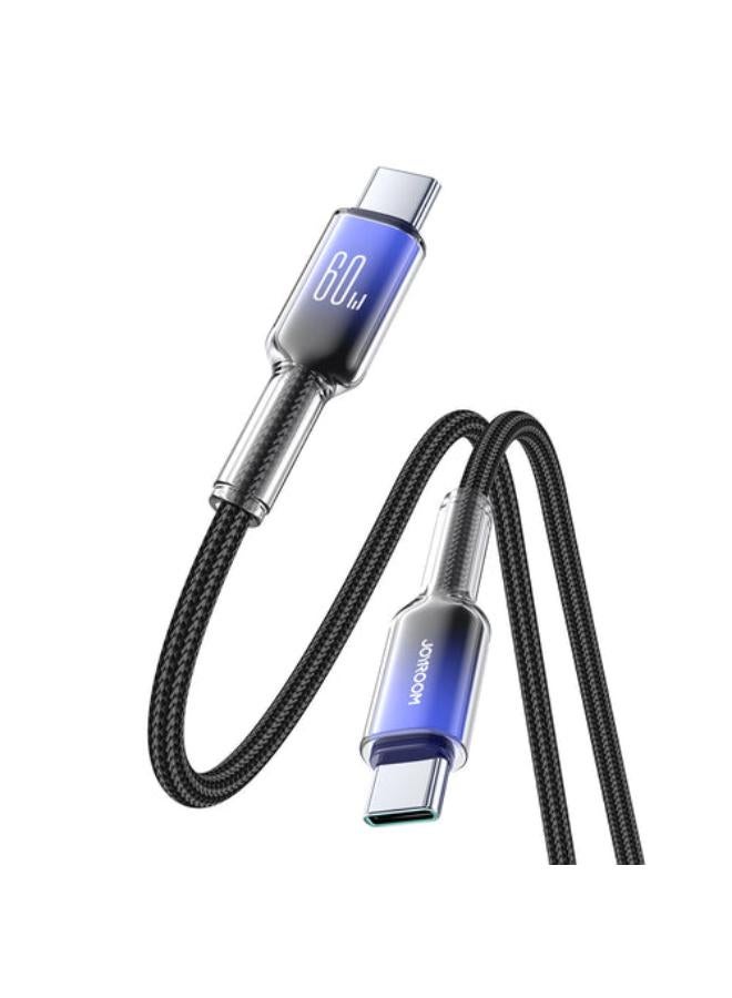 Crystal‑Clear 60W Series Type‑C to Type‑C Fast Charging Cable  1.2M - black - https://f.nooncdn.com/p/pzsku/Z369767928BD1E5315ABAZ/45/_/1779713391/cf00e393-fa39-4d81-8486-5e5a4cf7514b.jpg