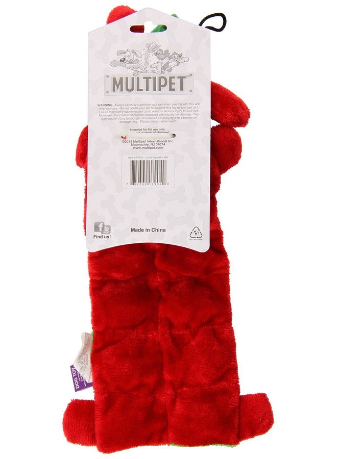 Multipet Multipet Loofa Holiday Squeaker Mat Dog Toy with Santa Hat, 12-Inch  - Image 2