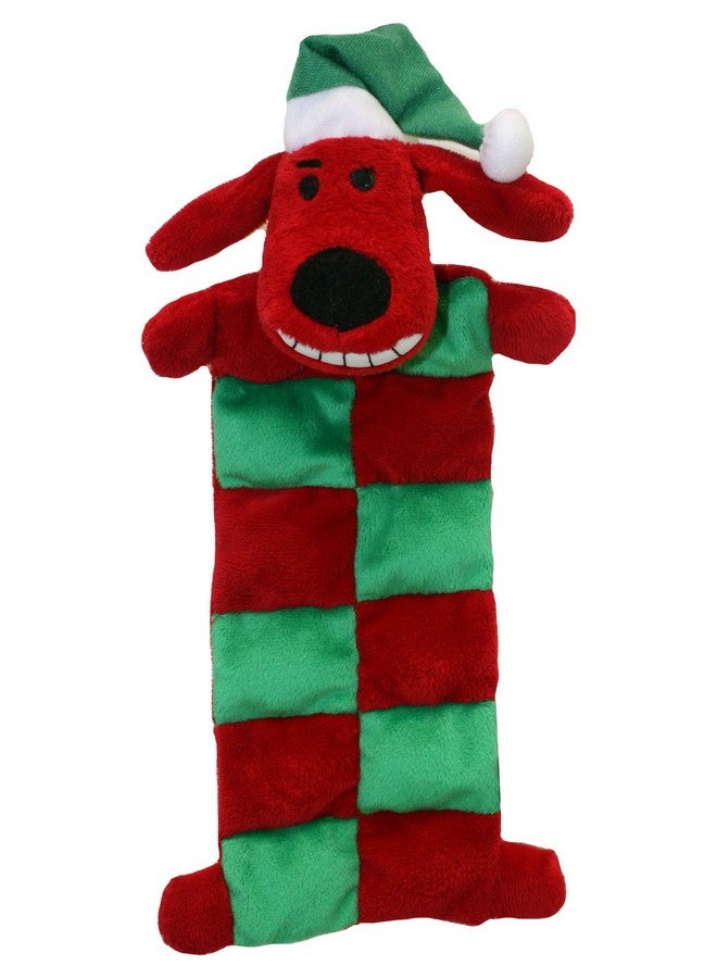 Multipet Multipet Loofa Holiday Squeaker Mat Dog Toy with Santa Hat, 12-Inch  - Image 1