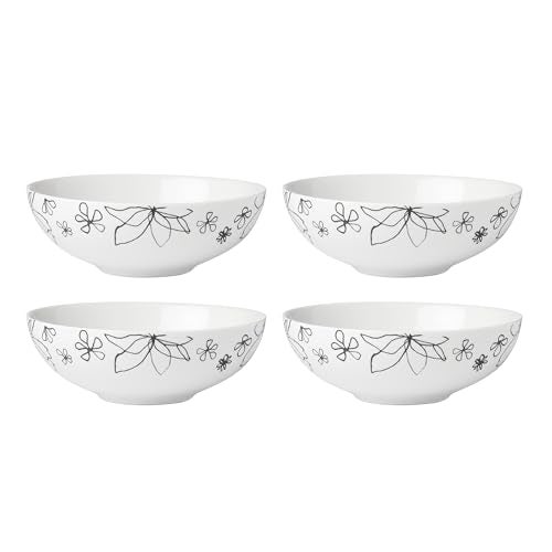 kate spade new york Garden Doodle Soup Cereal Bowl Set of 4 White