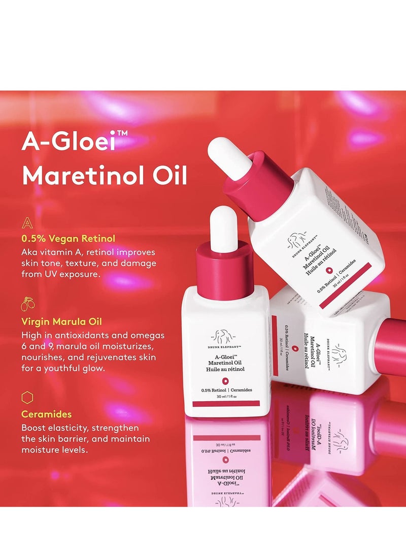 Drunk Elephant زيت المارولا البكر من Drunk Elephant A-Gloei مع الريتينول. علاج مضاد للتجاعيد لبشرة ذات مظهر شبابي (30 مل / 1 أونصة سائلة) - Image 3