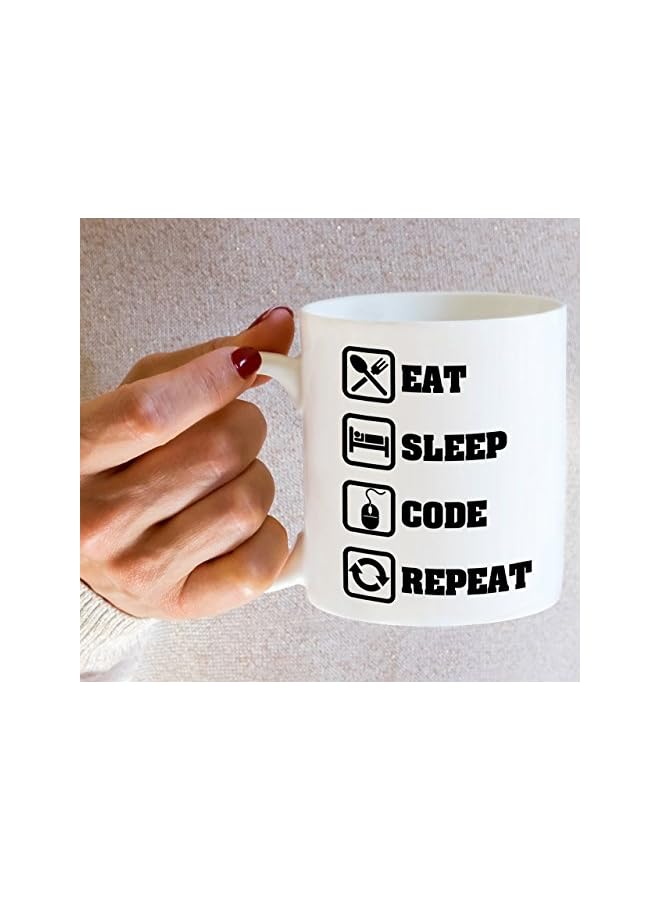 S-TOP Funny Mug - Eat Sleep Code Repeat Programmer Software Engineer 11 Oz Ceramic Coffee Mugs - Funny, Sarcasm, Sarcastic, Inspirational birthday gifts for friends, coworkers, siblings, dad, mom. - Image 3