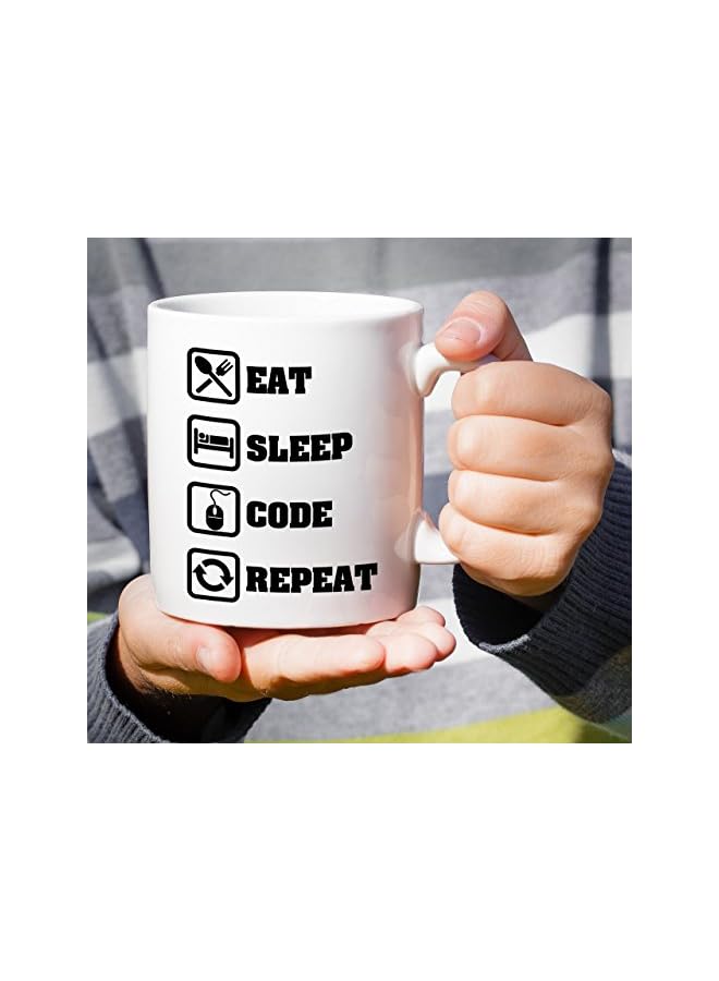 S-TOP Funny Mug - Eat Sleep Code Repeat Programmer Software Engineer 11 Oz Ceramic Coffee Mugs - Funny, Sarcasm, Sarcastic, Inspirational birthday gifts for friends, coworkers, siblings, dad, mom. - Image 2