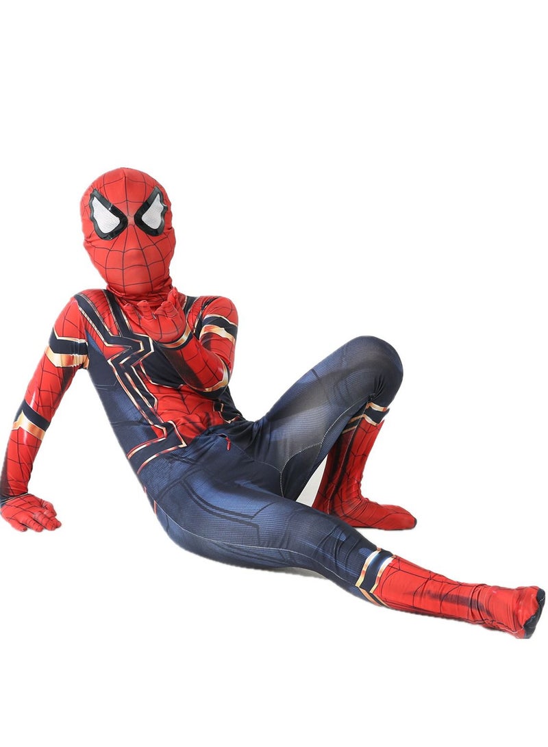 Spider-Man Costume Bodysuit, 3D Style Superhero Cosplay Jumpsuit, Spandex Jumpsuit with Printed Design, Spiderman Cosplay Costumes for Kids  - Image 4