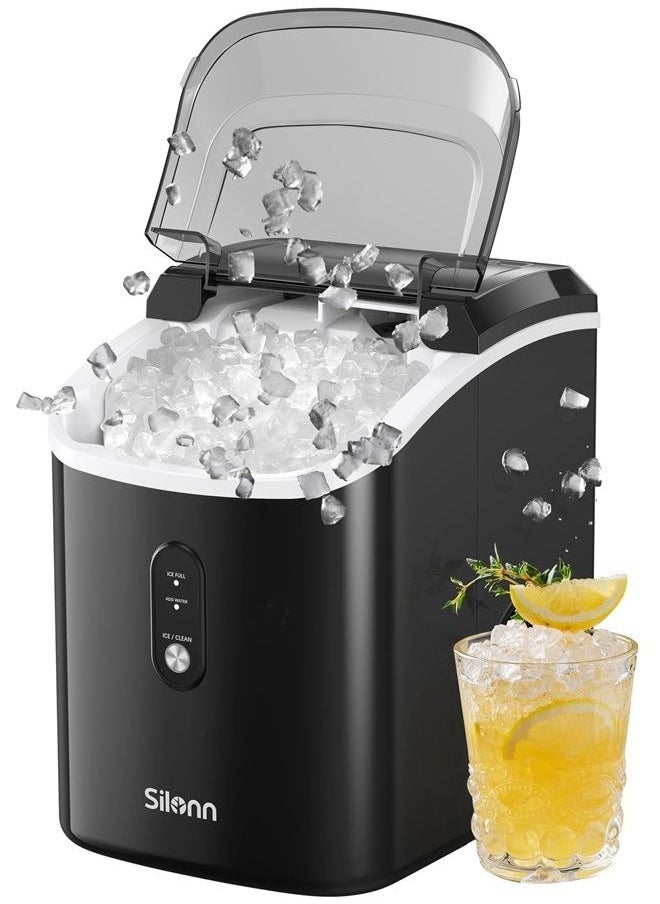 Silonn Nugget Ice Maker Countertop - 33lbs/24H, Silonn Pebble Ice Maker Machine with Self-Cleaning Function, Ice Makers for Home Kitchen Office  - Image 1