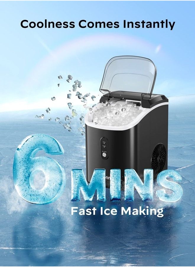 Silonn Nugget Ice Maker Countertop - 33lbs/24H, Silonn Pebble Ice Maker Machine with Self-Cleaning Function, Ice Makers for Home Kitchen Office  - Image 3