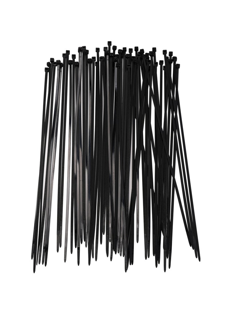 HOMESTAR Cable Tie 100 Piece, Black - Zip Ties with Self-Locking, UV & Heat Resistance, Nylon Material Ideal for Electrical, Construction, Garden, and Management - Image 1
