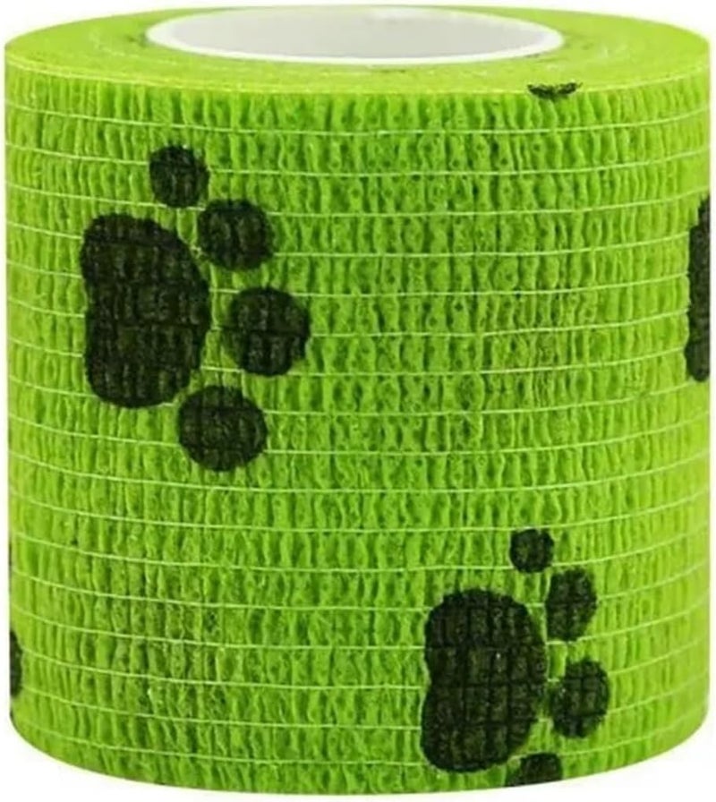 3pcs Self-Adhesive Elastic Bandage for Pets - Nonwoven Bandage Cover Protector for Outdoor Activities(Green) - Image 1