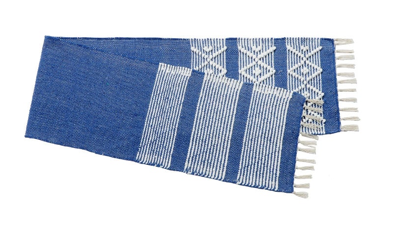 POSHREYA Cotton Table Runner for 4 6 Seater Dining Table|Centre Table|Coffee Table|Living Room|Table Decor|Eating Area|Decorative Runner|(14*72 INCHES)|Dark Blue|TRPS 023 - Image 4