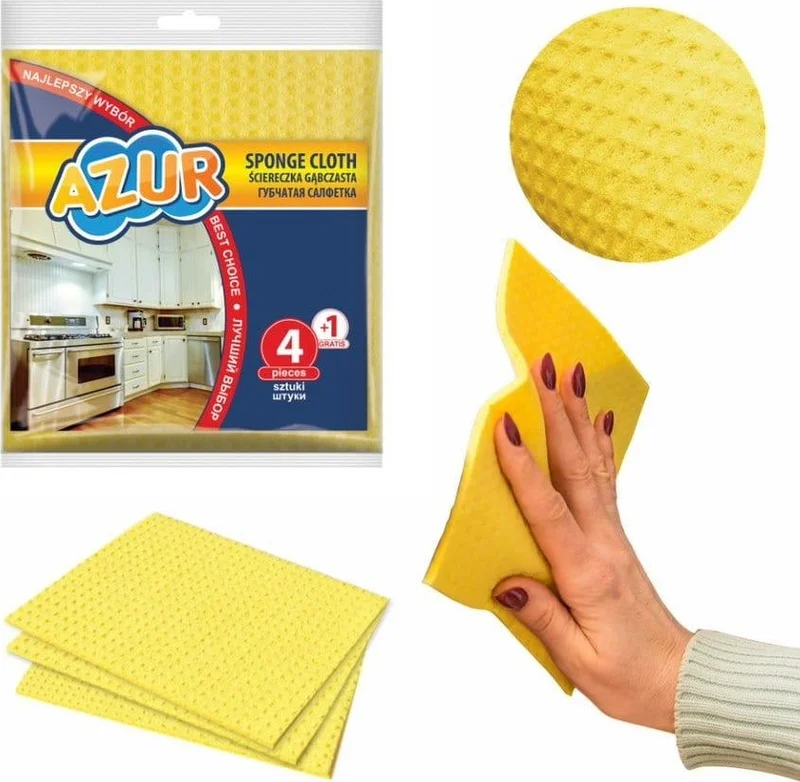 MiniHome York Azur Sponge Cloth 17,5X15,5 cm 4+1 Piece 024060