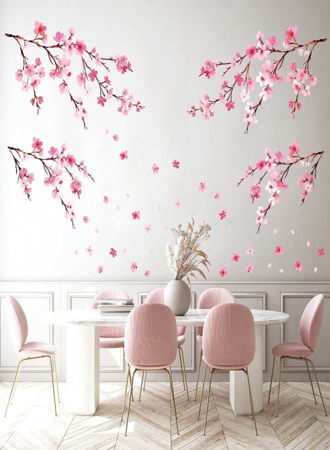 DECOWALL DS12-2003P1903 Watercolor Cherry Blossoms Kids Wall Stickers Wall Decals Peel and Stick Removable Wall Stickers for Kids Nursery Bedroom Living Room d?cor - Image 3