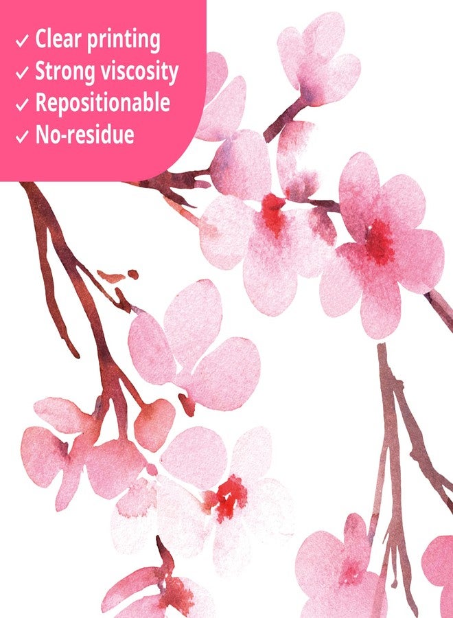 DECOWALL DS12-2003P1903 Watercolor Cherry Blossoms Kids Wall Stickers Wall Decals Peel and Stick Removable Wall Stickers for Kids Nursery Bedroom Living Room d?cor - Image 4