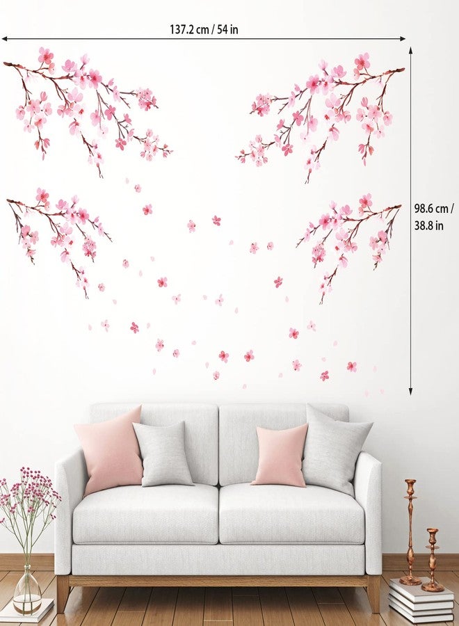 DECOWALL DS12-2003P1903 Watercolor Cherry Blossoms Kids Wall Stickers Wall Decals Peel and Stick Removable Wall Stickers for Kids Nursery Bedroom Living Room d?cor - Image 5