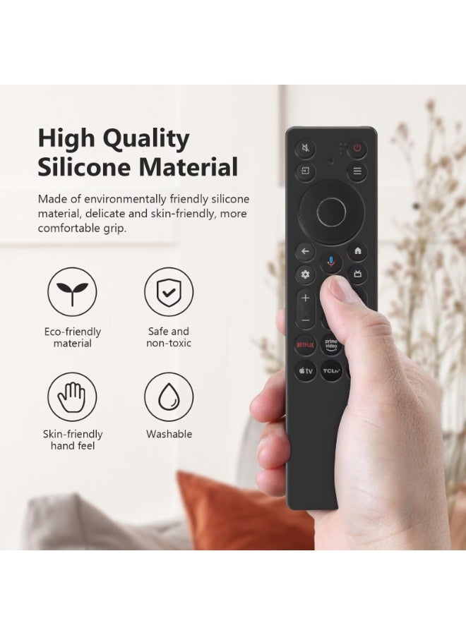 Case Compatible with TCL RC923A  TCL RC813A Anti-Drop and Anti-Collision, Elastic Silicone Lightweight Shockproof Remote Protective Cover with Lanyard for RC923A RC813A Remote Control - Image 3
