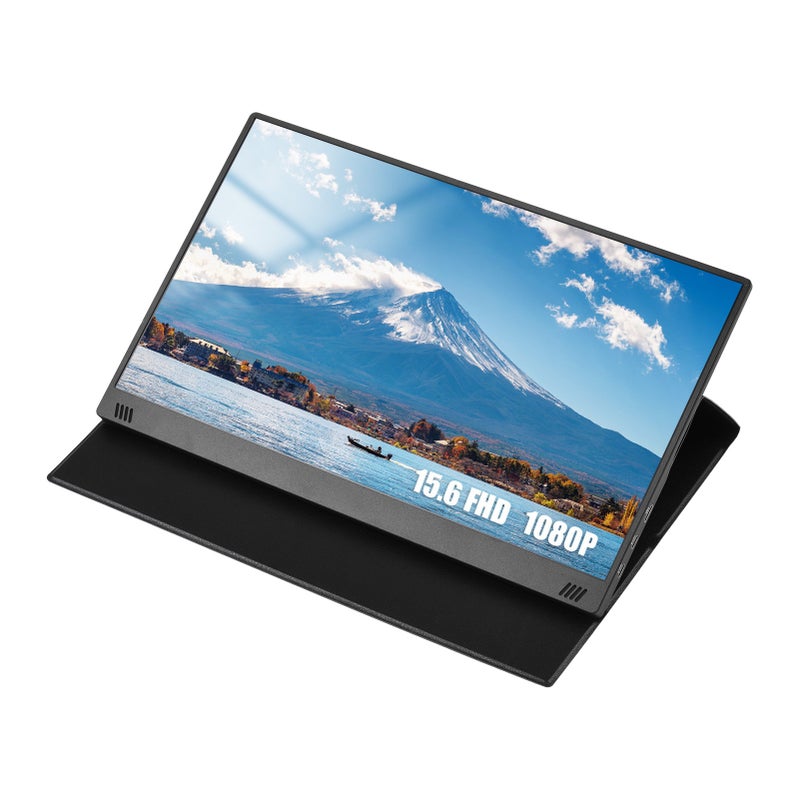 شاشة عرض محمولة بقطر 15.6 بوصة بدقة 1080P بدقة كاملة HD شاشة IPS - تصميم رفيع جدًا وخفيف الوزن، وضع عرض متعدد للأجهزة المحمولة والحواسيب والمنصات اللعبية والهواتف الذكية - Image 1