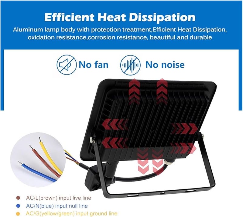 White Shell LED Floodlight 20W Cold White 6500K IP66 Waterproof Outdoor Spotlight - Image 5