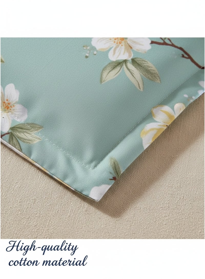 LEXIN 4-Piece Queen Size Bedding Duvet Cover Set 200x230cm Floral Design Soft Cotton For Bedroom (Does Not Include Insert) - Image 4