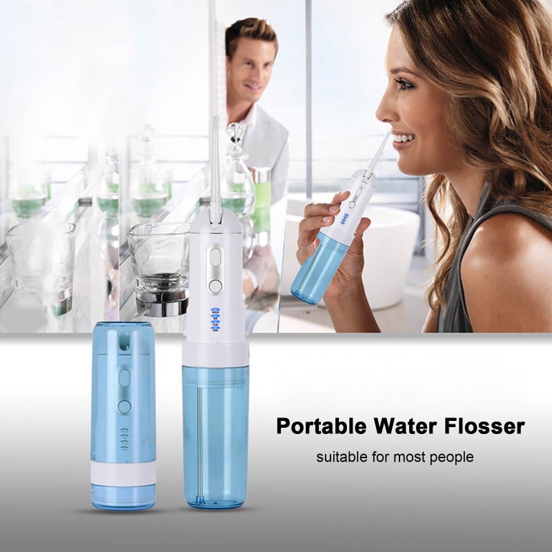 Water Flosser: Light Grey, 200ml Tank, IPX7 Waterproof - USB Rechargeable, 60-Minute Runtime, 4 Modes, 5 Nozzles Portable Dental Tool for Home, Office and Travel - Image 2