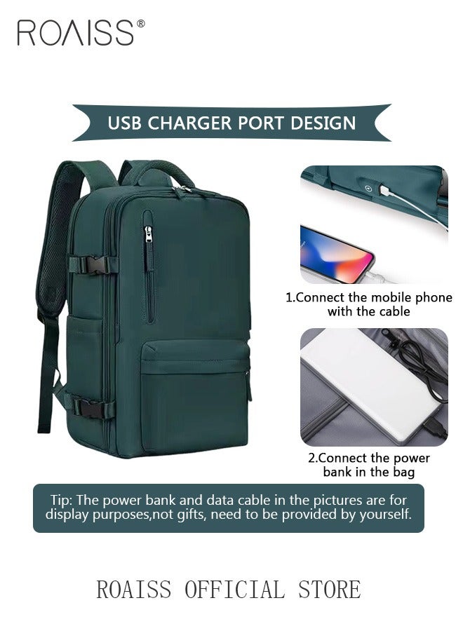 roaiss Travel Backpack for Men Women Carry On Backpack with USB Charging Port Shoe Compartment Flight Approved College School Bag Casual Daypack for Weekender Business Hiking  - Image 2