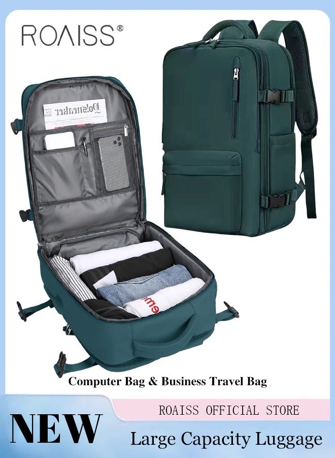 roaiss Travel Backpack for Men Women Carry On Backpack with USB Charging Port Shoe Compartment Flight Approved College School Bag Casual Daypack for Weekender Business Hiking  - Image 1