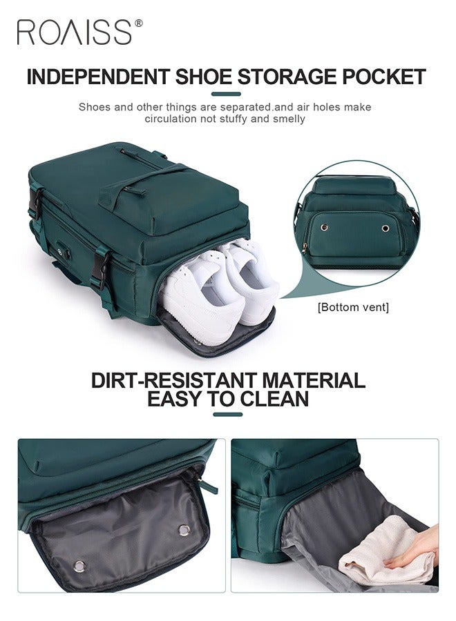 roaiss Travel Backpack for Men Women Carry On Backpack with USB Charging Port Shoe Compartment Flight Approved College School Bag Casual Daypack for Weekender Business Hiking  - Image 4