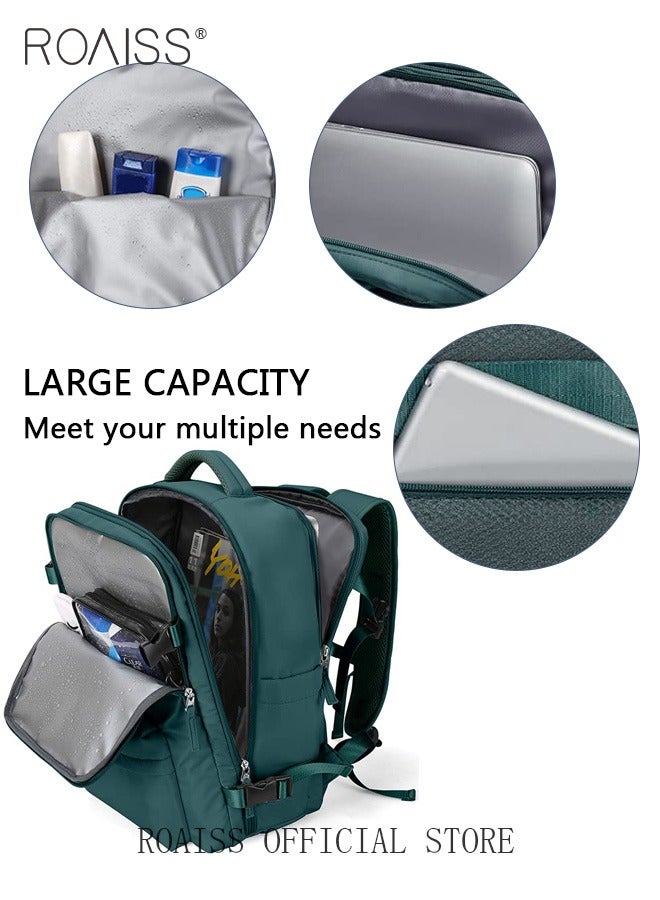 roaiss Travel Backpack for Men Women Carry On Backpack with USB Charging Port Shoe Compartment Flight Approved College School Bag Casual Daypack for Weekender Business Hiking  - Image 3