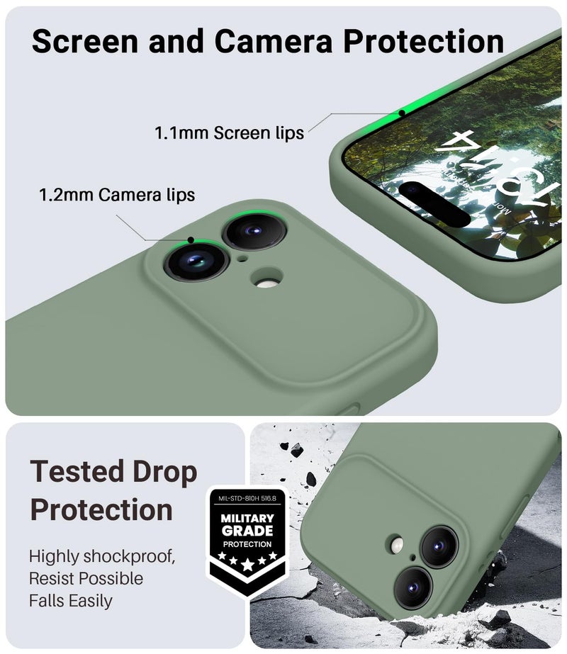 OTOFLY Magnetic for iPhone 17 Case,Compatible with Magsafe,Classic Liquid Silicone Mobile Phone Case,Integrated Camera Control Button,Anti-Scratch Microfiber Lining, Calke Green - Image 5